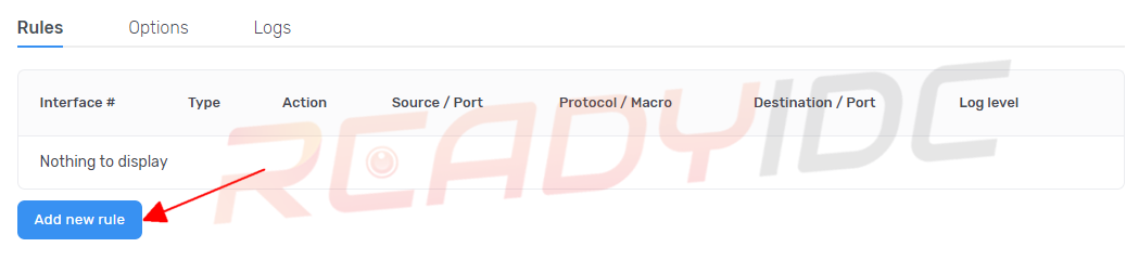 ขั้นตอนการ Add Firewall Rule - ReadyIDC : Service 24 Hour Support